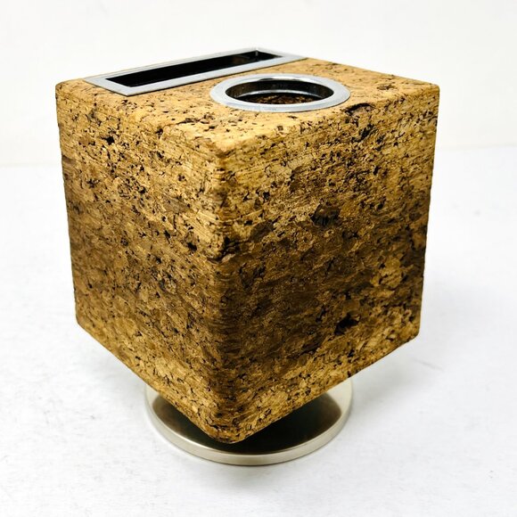 Vintage PARK SHERMAN Rotating Cork Cube Desk Organizer MCM Office - Picture 3 of 9